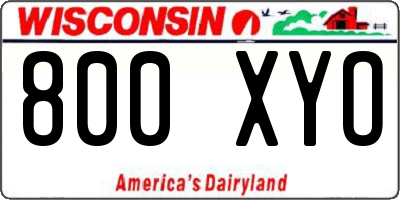 WI license plate 800XYO