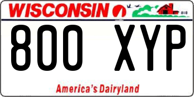 WI license plate 800XYP