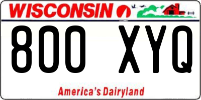 WI license plate 800XYQ