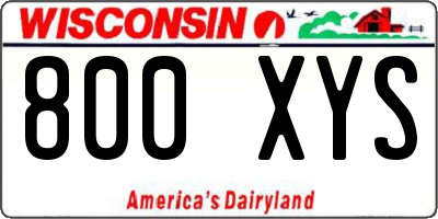 WI license plate 800XYS