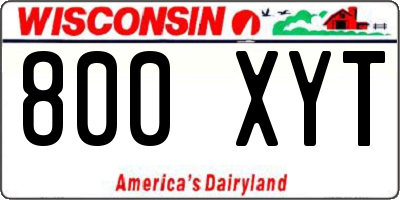 WI license plate 800XYT