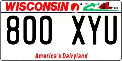 WI license plate 800XYU