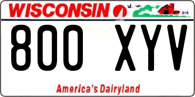 WI license plate 800XYV