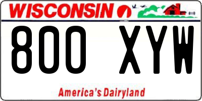 WI license plate 800XYW