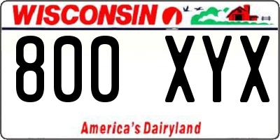 WI license plate 800XYX