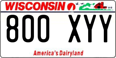 WI license plate 800XYY