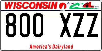 WI license plate 800XZZ