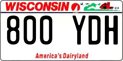 WI license plate 800YDH
