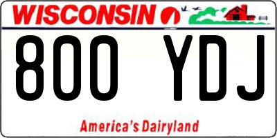 WI license plate 800YDJ