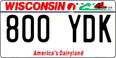 WI license plate 800YDK