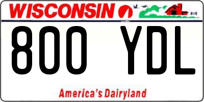 WI license plate 800YDL