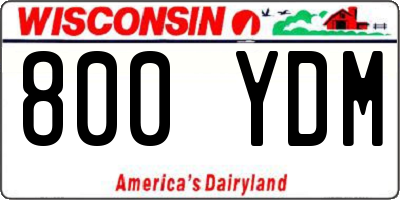 WI license plate 800YDM