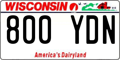 WI license plate 800YDN