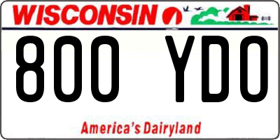 WI license plate 800YDO