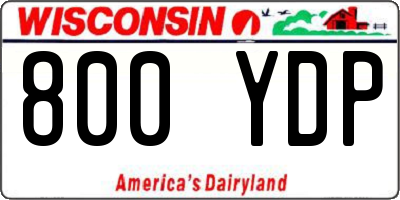 WI license plate 800YDP