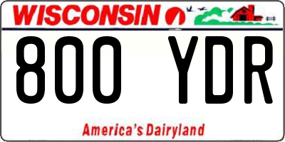 WI license plate 800YDR