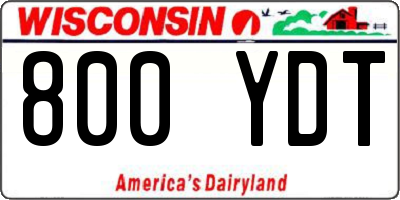WI license plate 800YDT