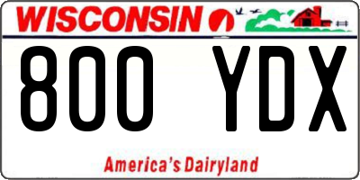WI license plate 800YDX