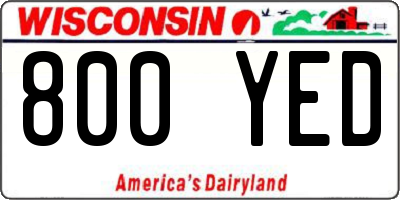WI license plate 800YED