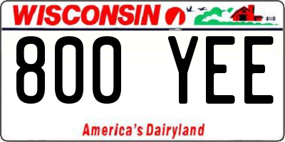 WI license plate 800YEE
