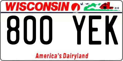 WI license plate 800YEK