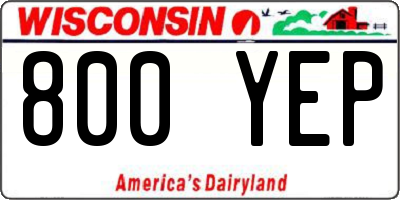 WI license plate 800YEP
