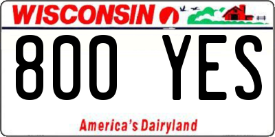 WI license plate 800YES