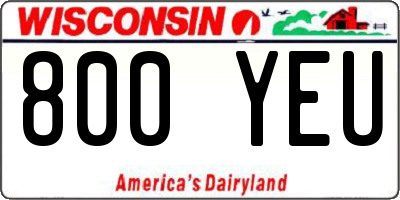 WI license plate 800YEU