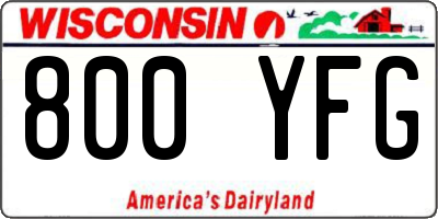 WI license plate 800YFG