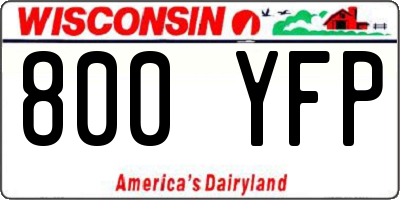 WI license plate 800YFP