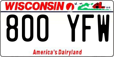 WI license plate 800YFW