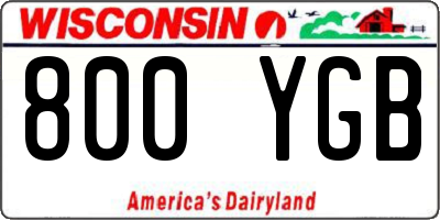 WI license plate 800YGB