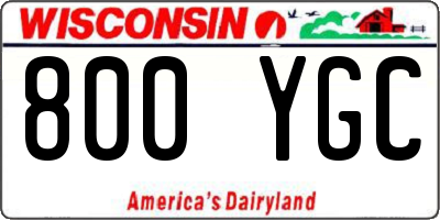 WI license plate 800YGC