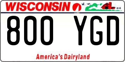 WI license plate 800YGD