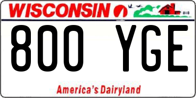 WI license plate 800YGE