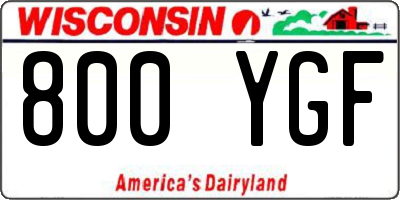 WI license plate 800YGF