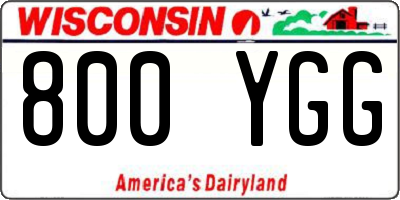 WI license plate 800YGG