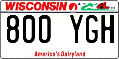 WI license plate 800YGH