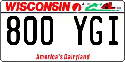 WI license plate 800YGI