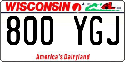 WI license plate 800YGJ