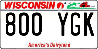 WI license plate 800YGK