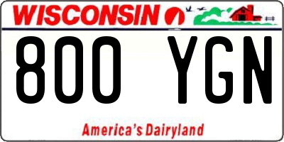 WI license plate 800YGN