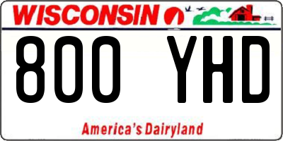 WI license plate 800YHD