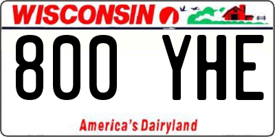 WI license plate 800YHE