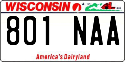WI license plate 801NAA