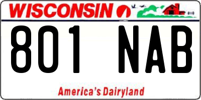 WI license plate 801NAB