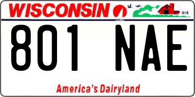 WI license plate 801NAE