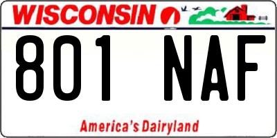 WI license plate 801NAF