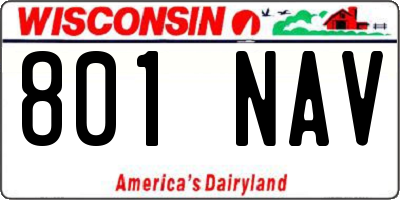 WI license plate 801NAV