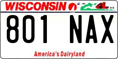 WI license plate 801NAX